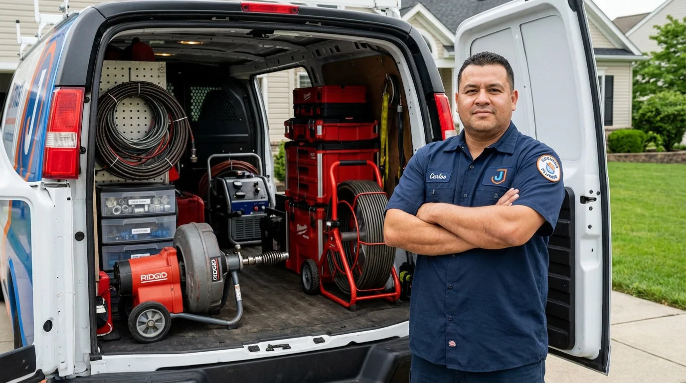 Professional drain cleaning equipment and Johns Plumbing LLC plumber in Pittsburgh