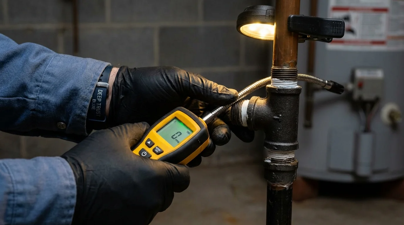 Gas leak detection with electronic sniffer by Johns Plumbing LLC in Pittsburgh